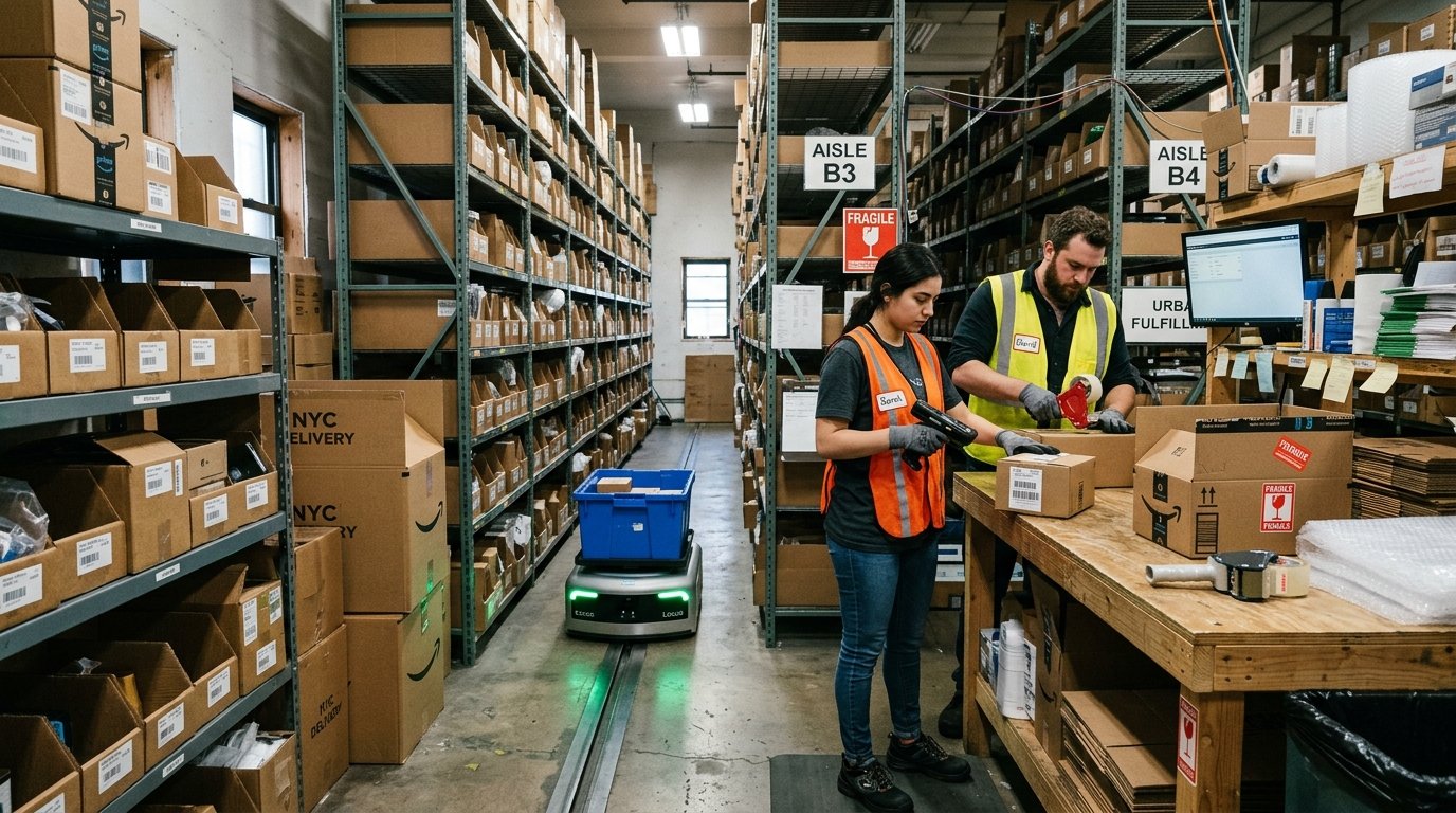 Micro fulfillment center with robot c3bd1a6916